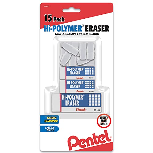 pentel-hi-polymer-gomme-blanche-haute-performance-lot-de-15 image 2