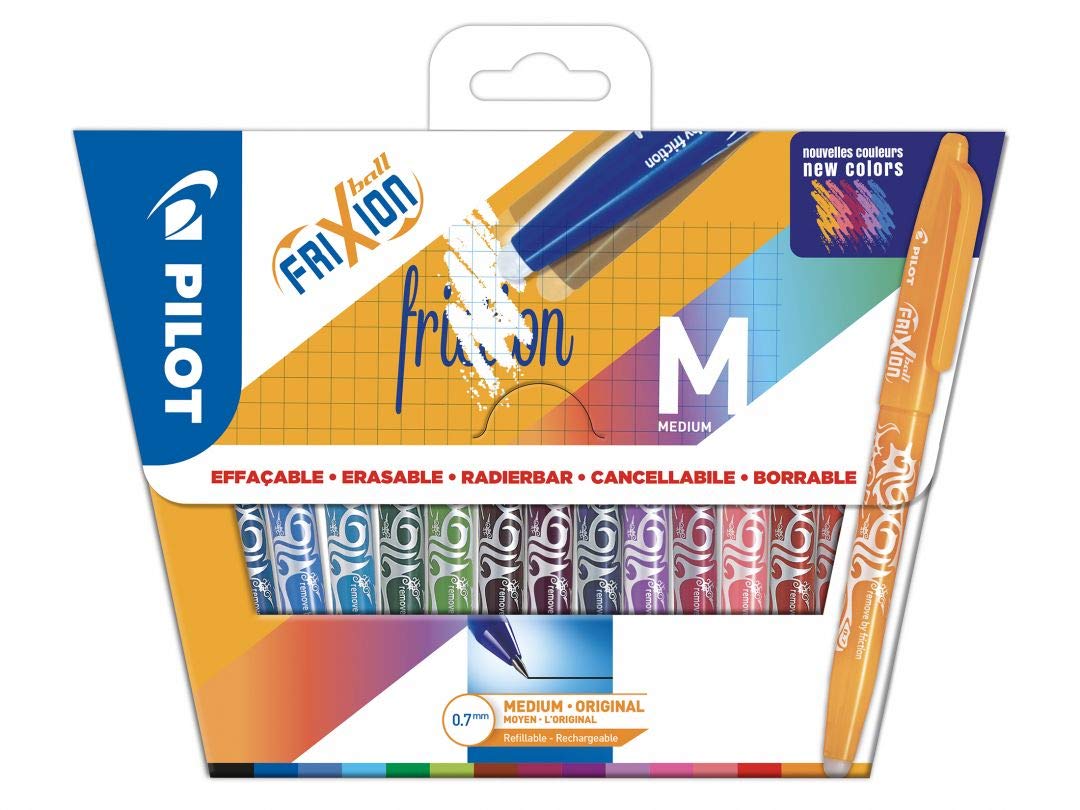 pilot-frixion-ball-07-pochette-de-15-rollers-effa-ables-pointe-moyenne-couleurs- image 1