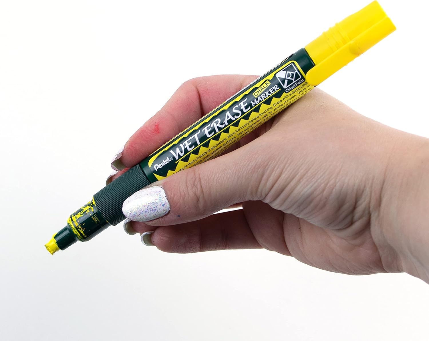 pentel-weterase-marqueur-craie-pour-vitre-jaune-lot-de-12 image 6