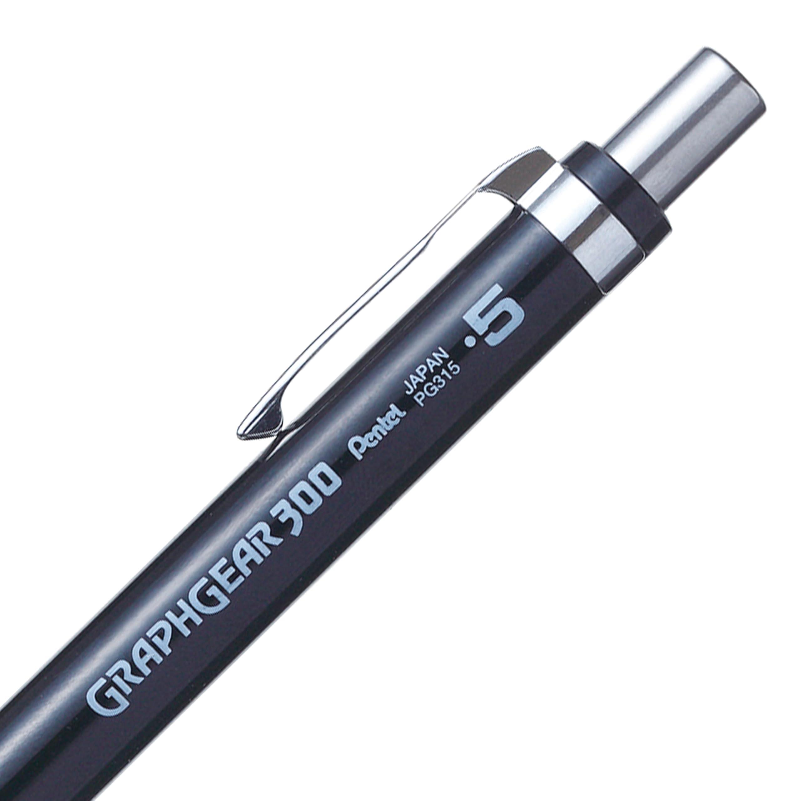 pentel-graphgear-300-pg315-lot-de-12-porte-mines-techniques-0-5-mm-corps-noir image 5