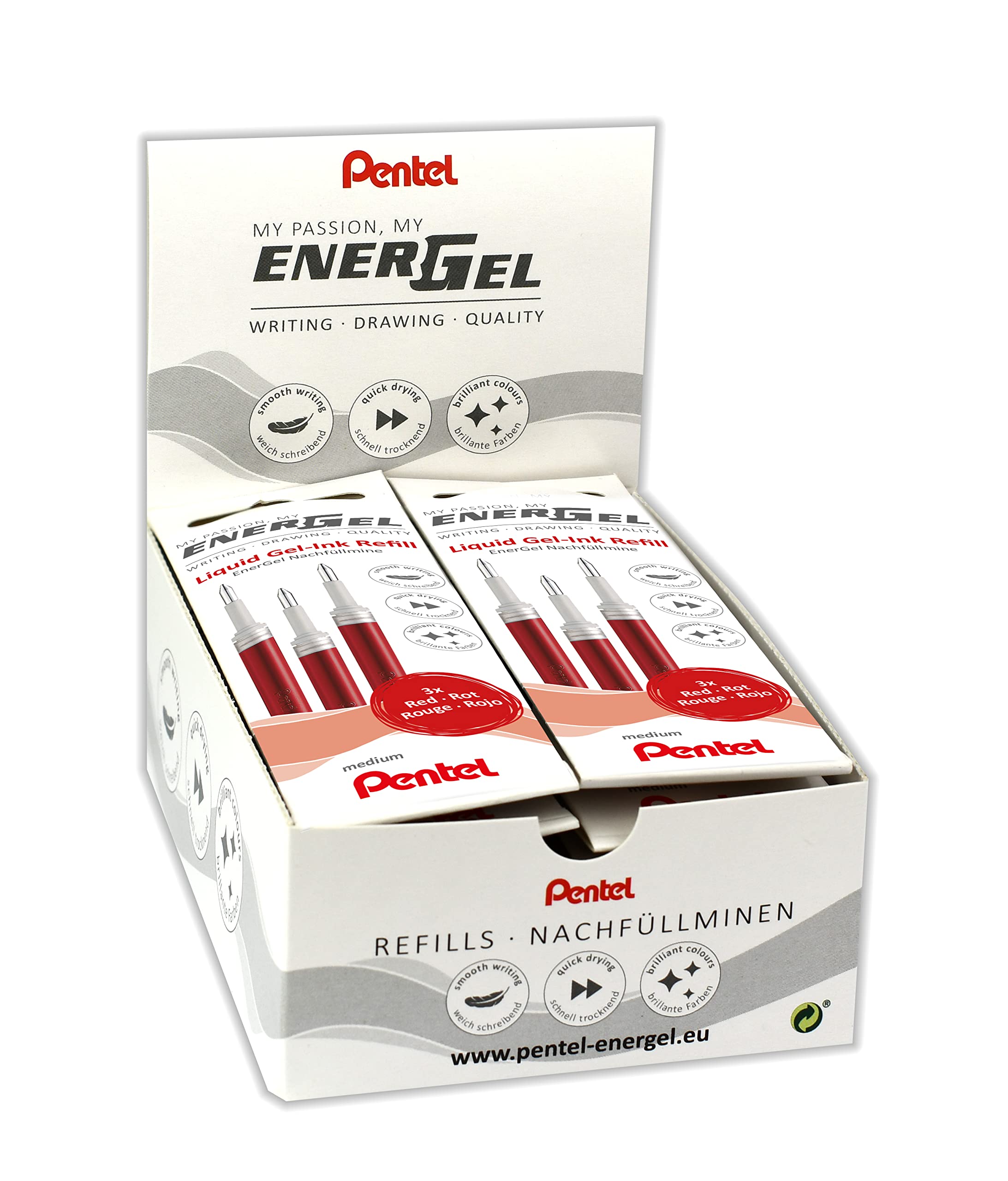pentel-energel-lr7-recharge-roller-gel-0-7-mm-bordeaux-lot-de-12 image 4
