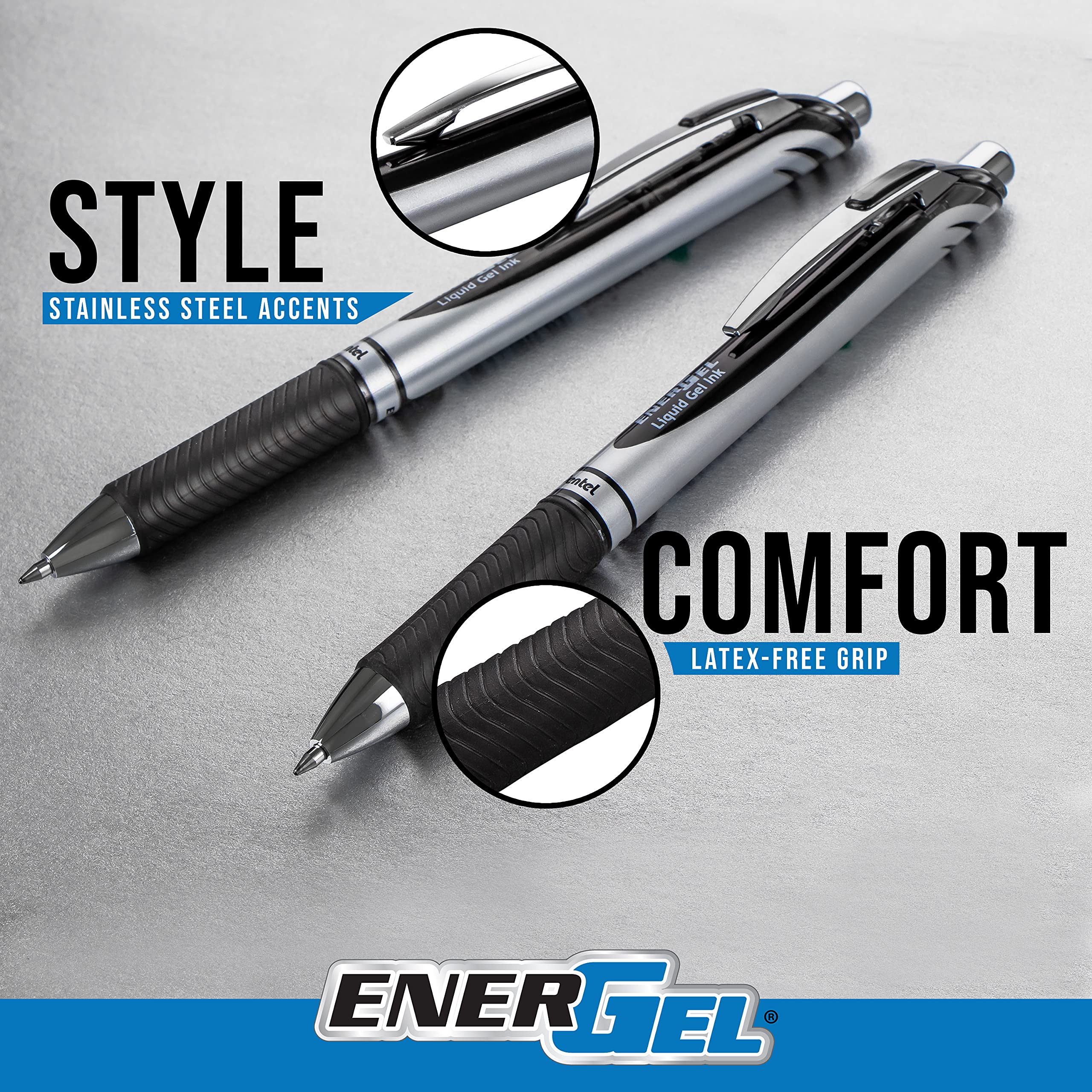 pentel-energel-rtx-bl77-lot-de-8-rollers-gel-r-tractables-encres-assorties-point image 4