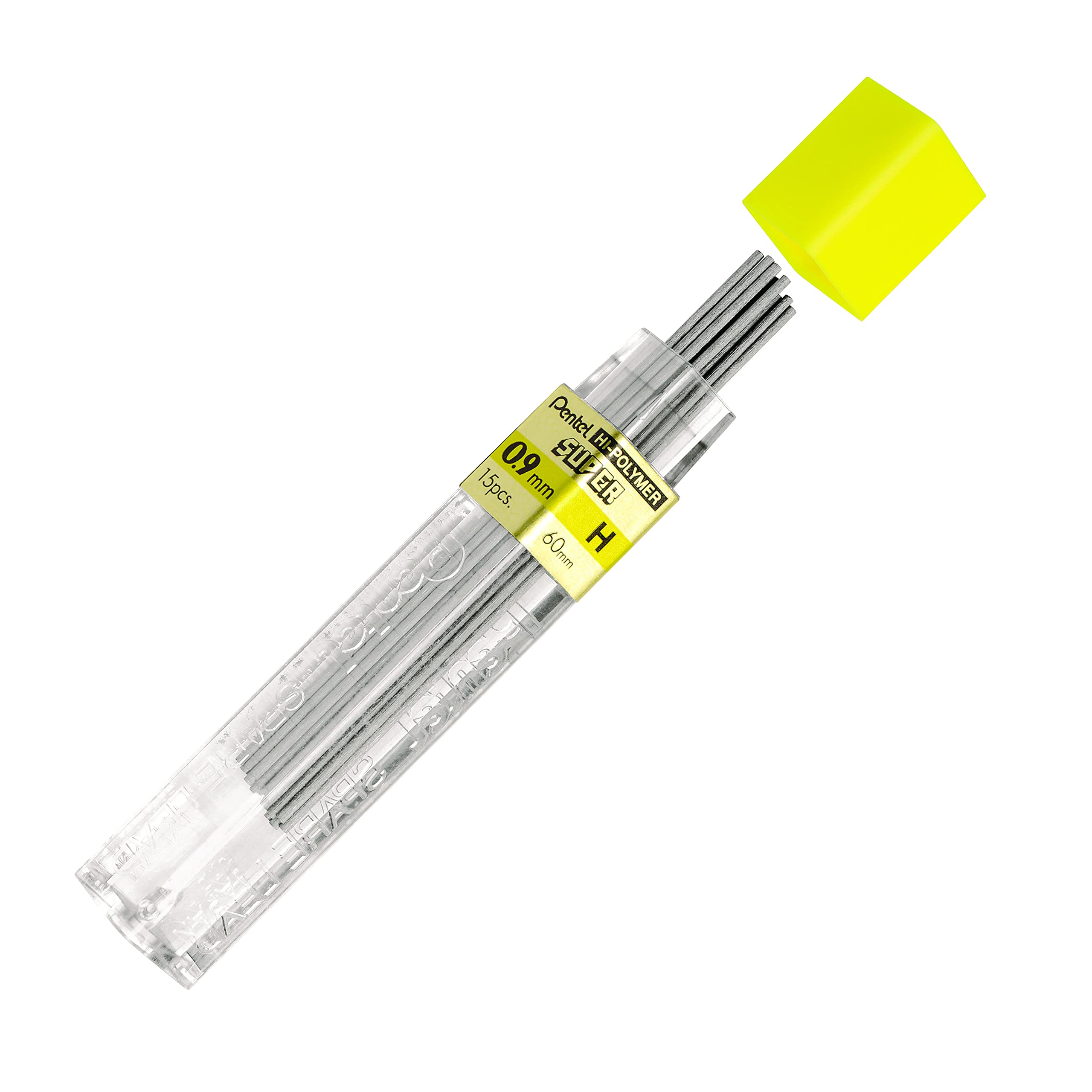 pentel-509-h-mines-0-9-mm-h-lot-de-12-tuis-hi-polymer-super image 3