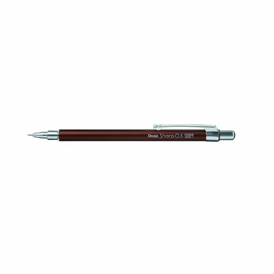 pentel-qs55-e-mini-porte-mine-0-5-mm-chocolat-corps-m-tal-lot-de-10 image 1