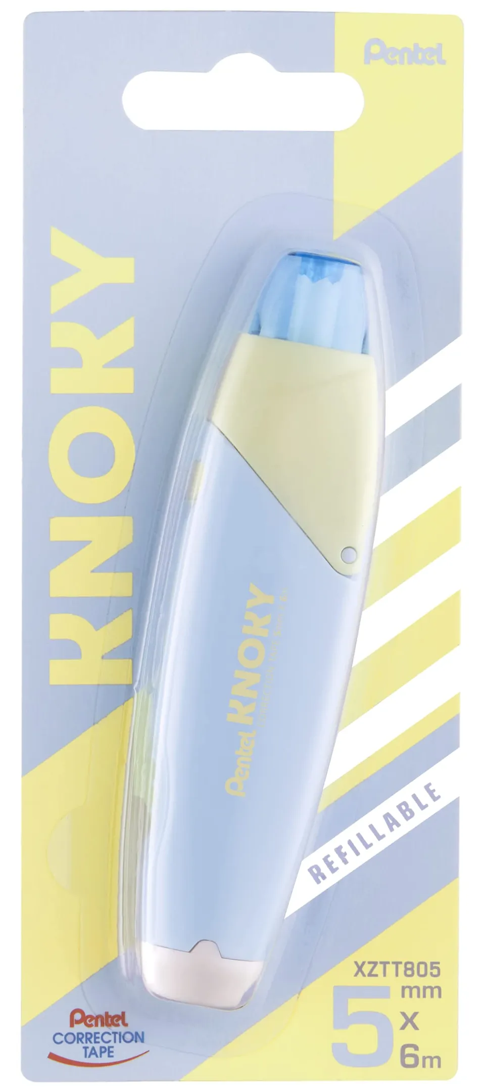 pentel-knoky-xztt805s-wy-ruban-correcteur-r-tractable-rechargeable-5-mm-x-6-m-bl image 1