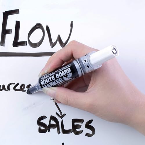 pentel-maxiflo-mwl6-ao-marqueur-tableau-blanc-noir-pointe-biseaut-e-lot-de-12 image 8