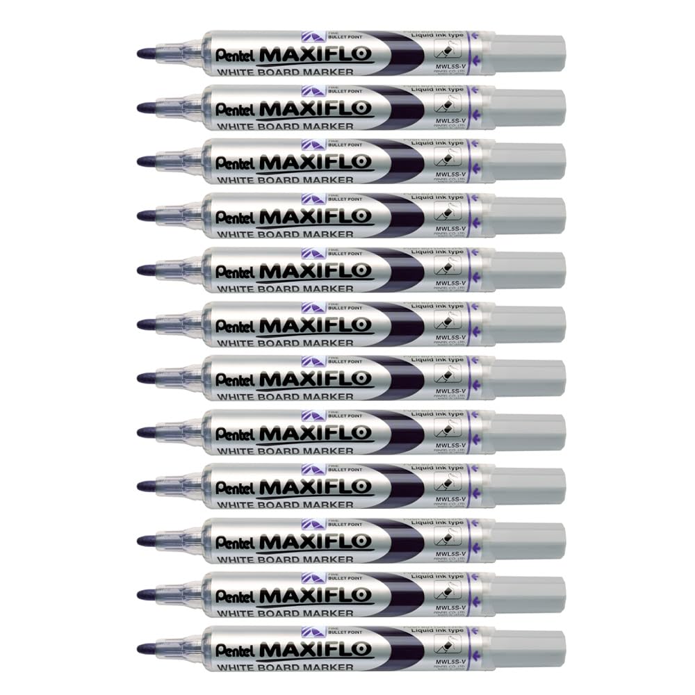pentel-maxiflo-mwl5s-marqueur-tableau-blanc-jaune-lot-de-12-pointe-conique image 6