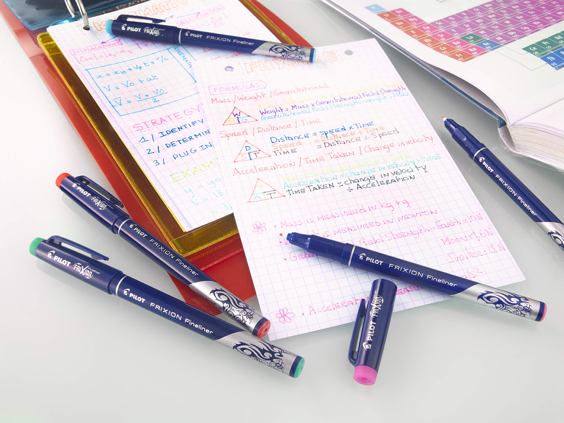 pilot-frixion-fineliner-feutre-effa-able-pointe-moyenne-lot-de-12-couleurs image 6