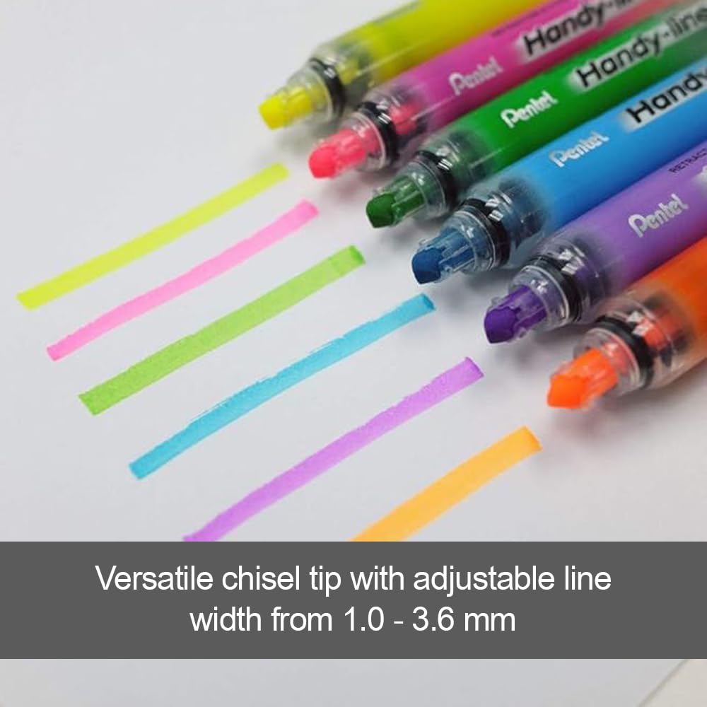 pentel-sxs15-handy-line-s-lot-de-12-surligneurs-r-tractables-roses-rechargeables image 3