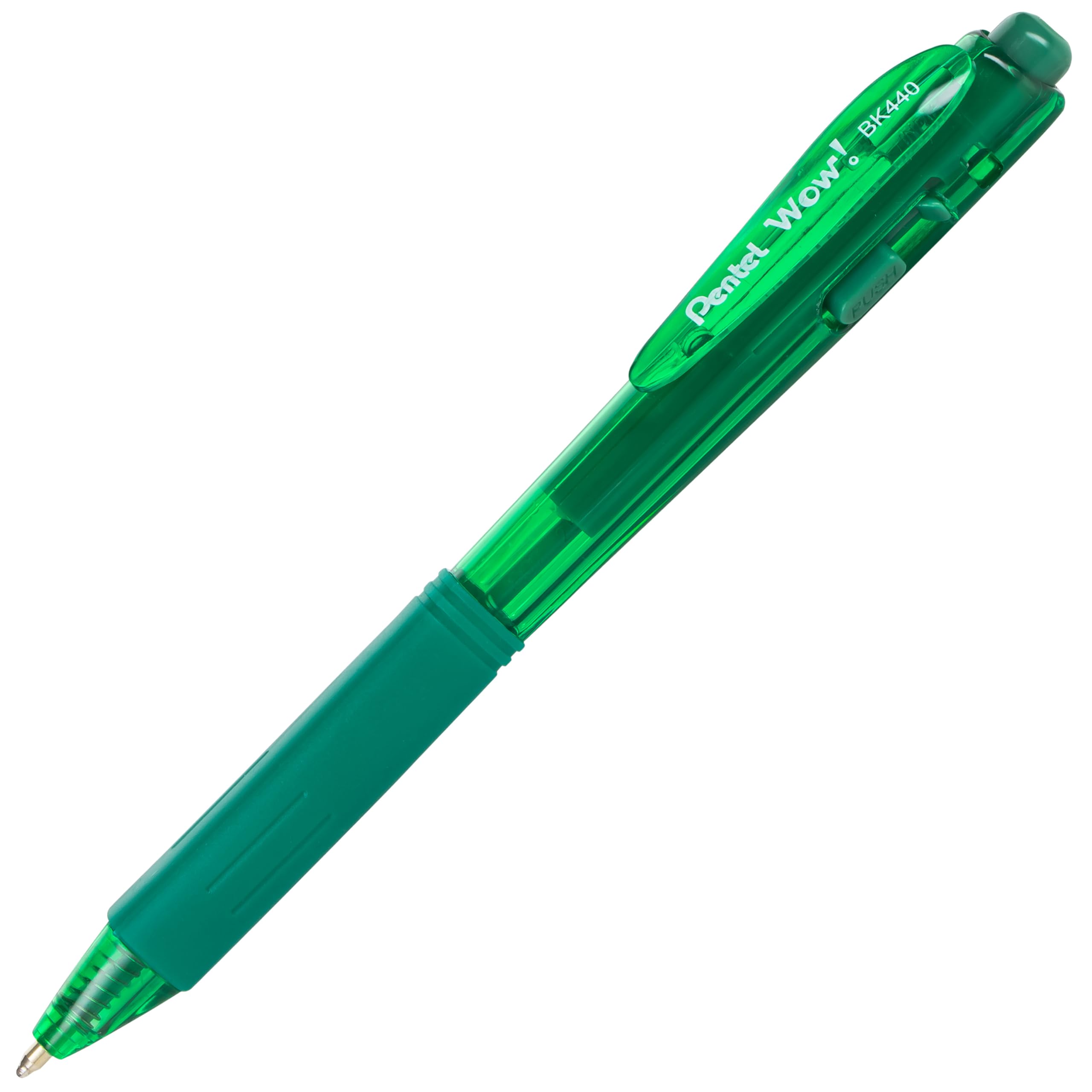 pentel-wow-stylo-bille-r-tractable-triangulaire-1-mm-vert-lot-de-12 image 2