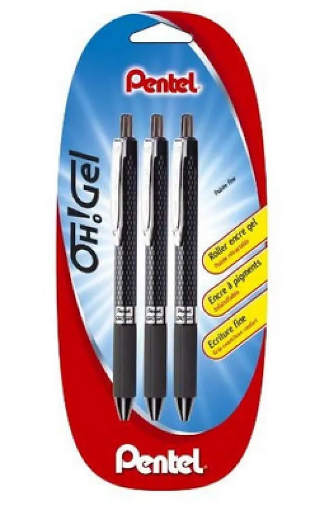 pentel-oh-gel-k497-lot-de-3-rollers-gel-r-tractables-bleu-0-7-mm image 1