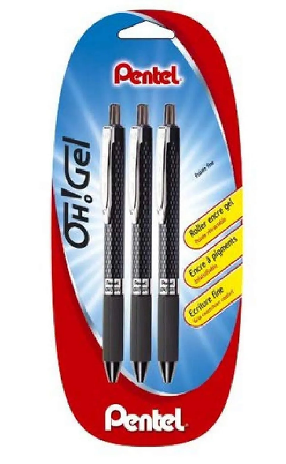 pentel-oh-gel-k497-lot-de-3-rollers-gel-r-tractables-bleu-0-7-mm image 1