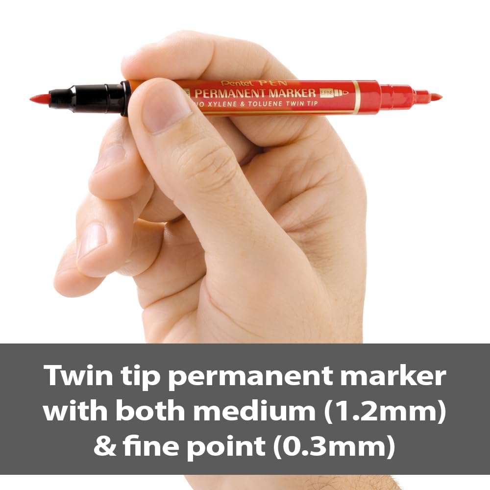 pentel-n75w-ce-pentel-pen-marqueur-permanent-double-pointe-fine-extra-fine-bleu- image 2