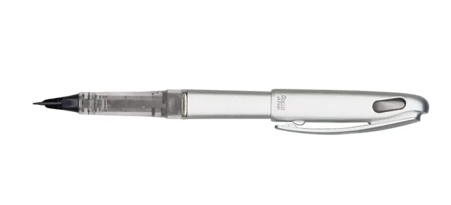 pentel-tradio-feutre-plume-rechargeable-noir-corps-alu-lot-de-12 image 1