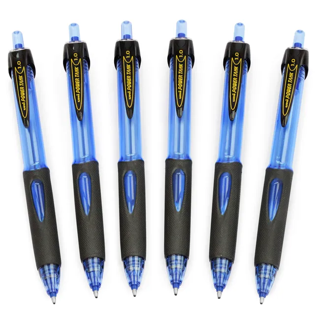 uni-ball-power-tank-sn-220sf-stylo-bille-r-tractable-1-0-mm-encre-bleue-lot-de-6 image 1