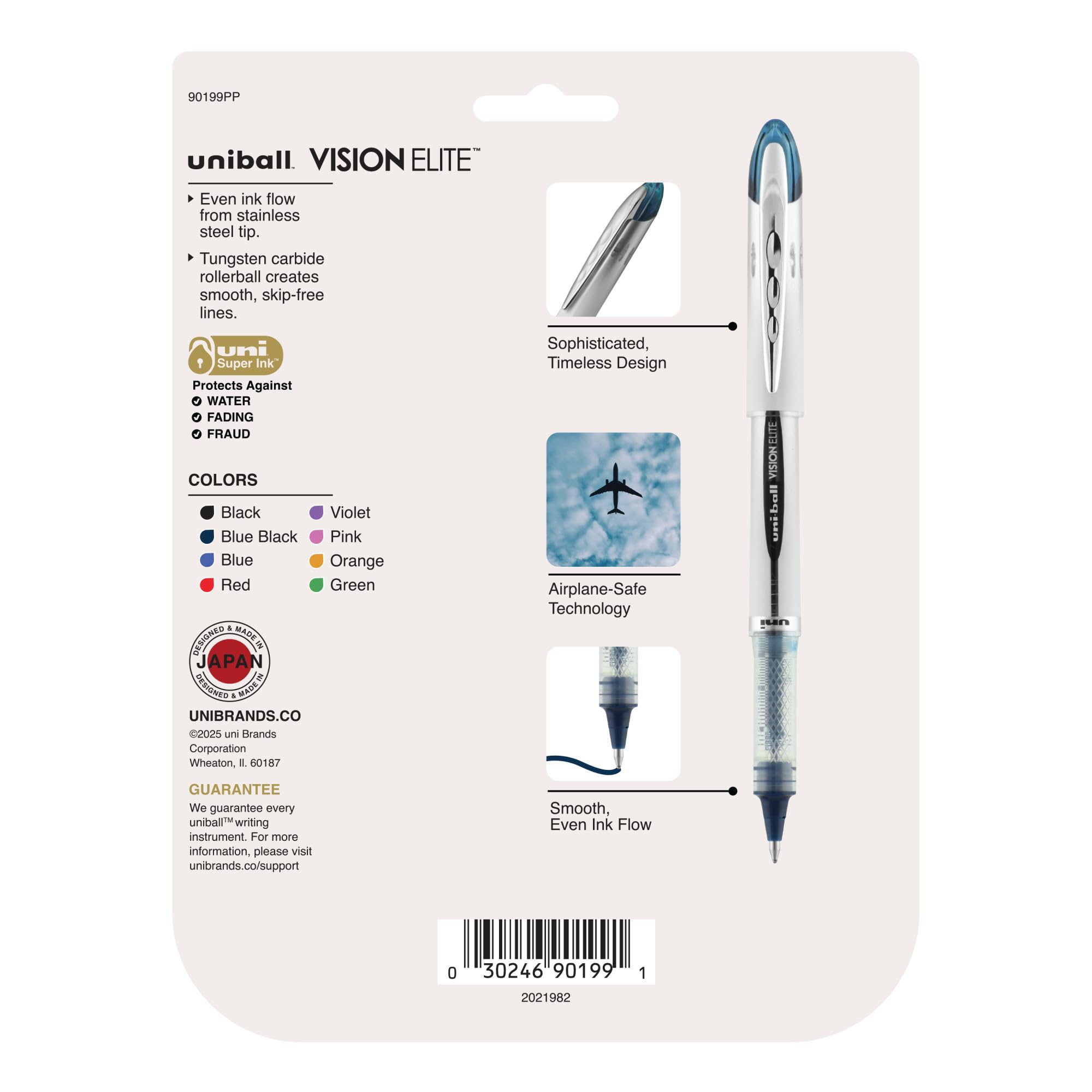 uni-ball-vision-elite-roller-encre-liquide-0-8-mm-anti-fraude-et-anti-fuite-avio image 2