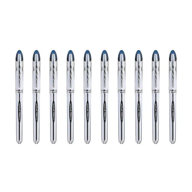 uni-ball-vision-elite-lot-de-10-rollers-encre-liquide-0-8-mm-bleu image 1