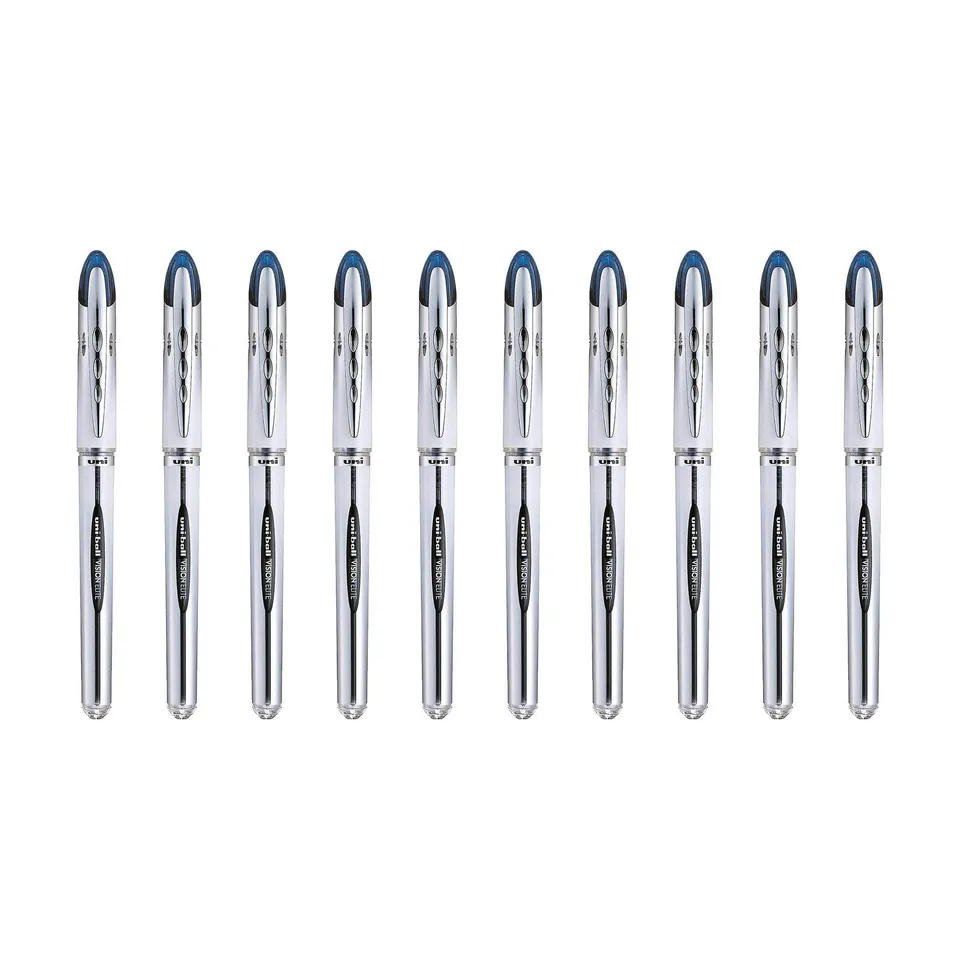 uni-ball-vision-elite-lot-de-10-rollers-encre-liquide-0-8-mm-bleu image 1