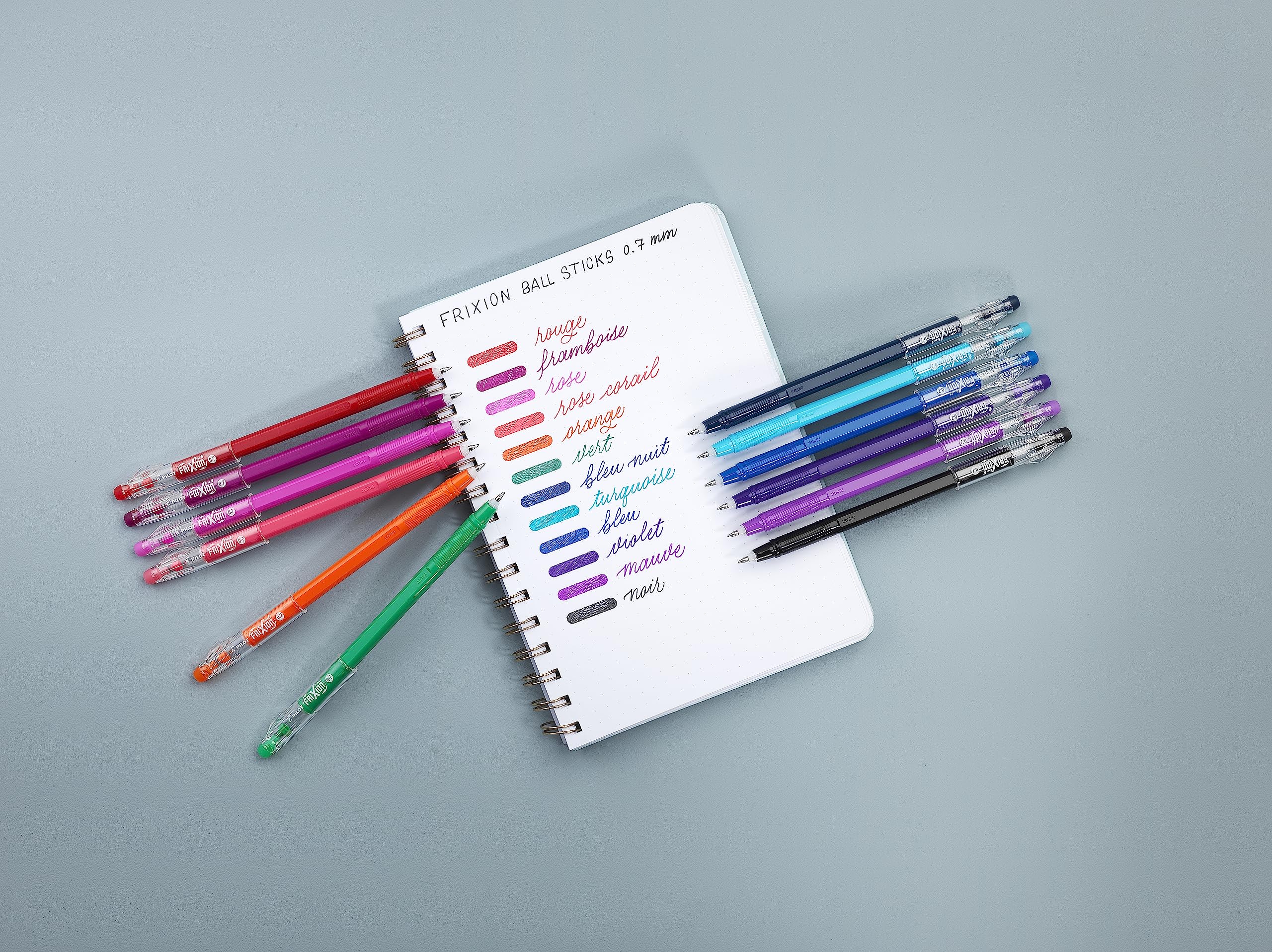 pilot-frixion-ball-stick-0-7-mm-roller-gel-effa-able-12-stylos-4-bleus-4-noirs-2 image 6
