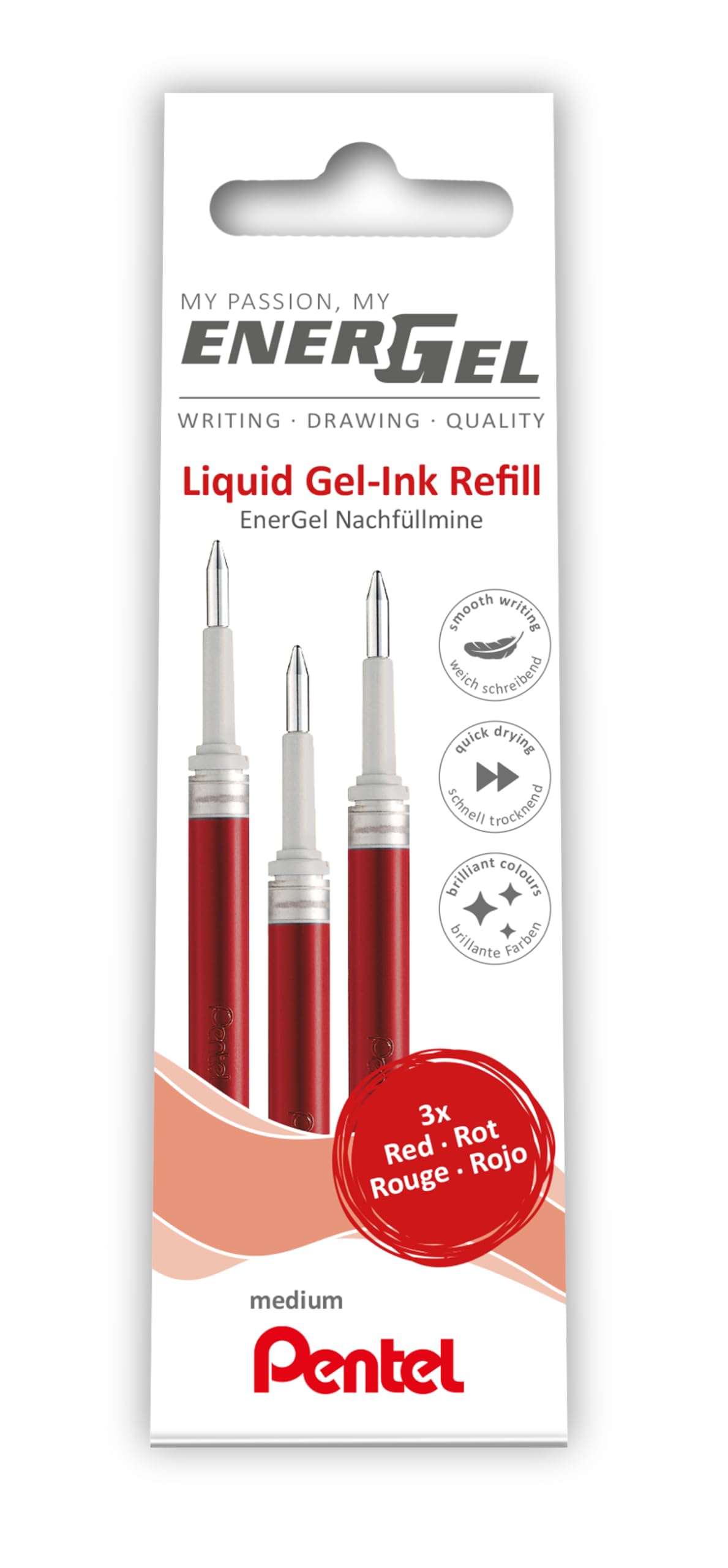 pentel-energel-lr7-recharge-roller-gel-0-7-mm-bordeaux-lot-de-12 image 2