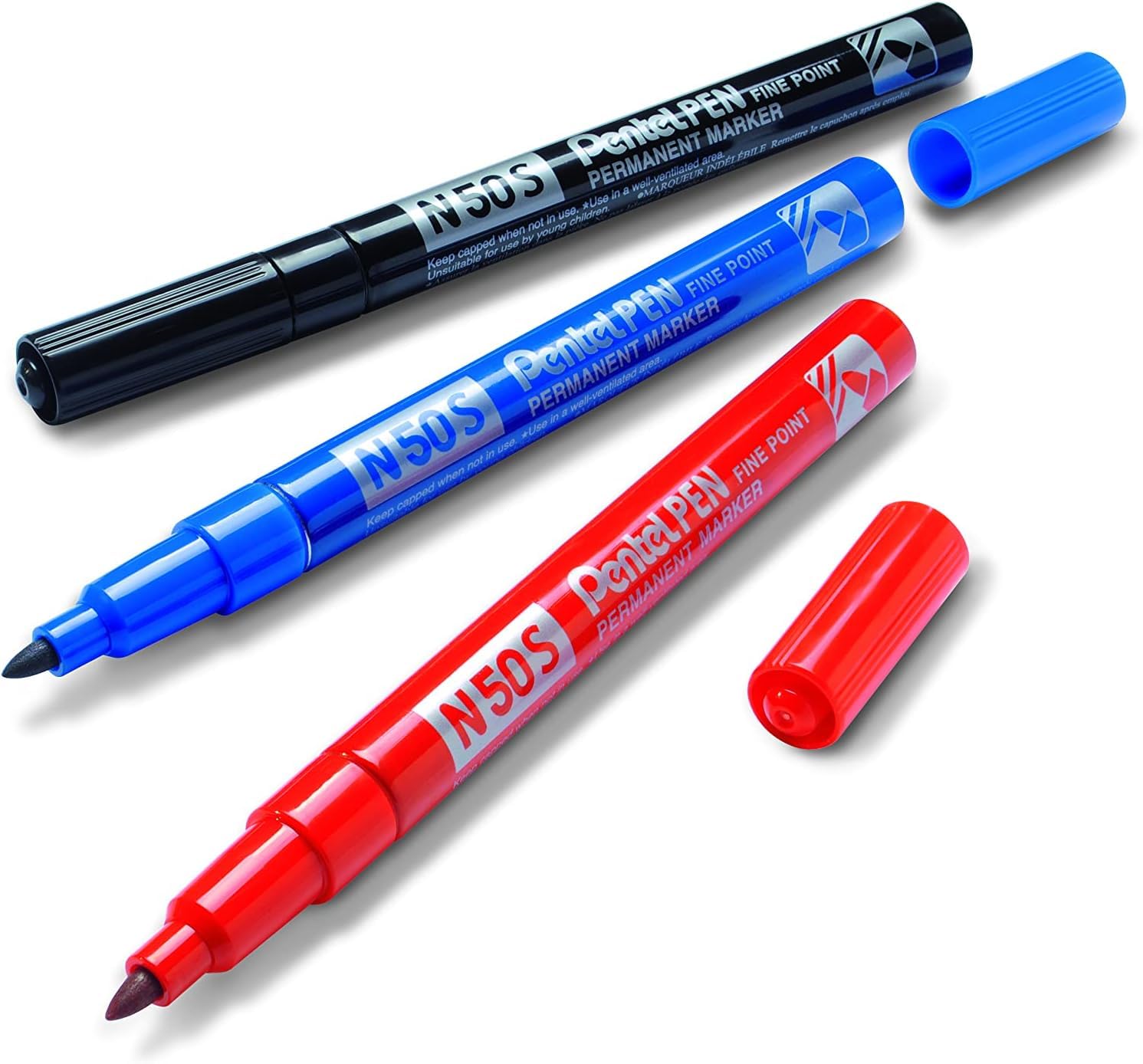 pentel-pen-n50s-marqueur-permanent-pointe-fine-conique-lot-de-12-noir image 8