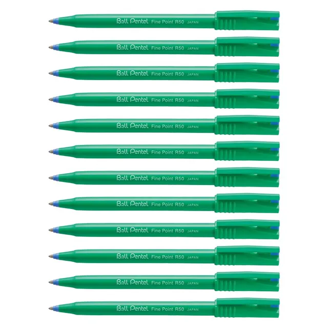 pentel-ball-r50-feutre-bille-0-8-mm-bleu-pack-de-12 image 1
