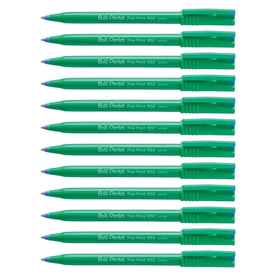 pentel-ball-r50-feutre-bille-0-8-mm-bleu-pack-de-12 image 1