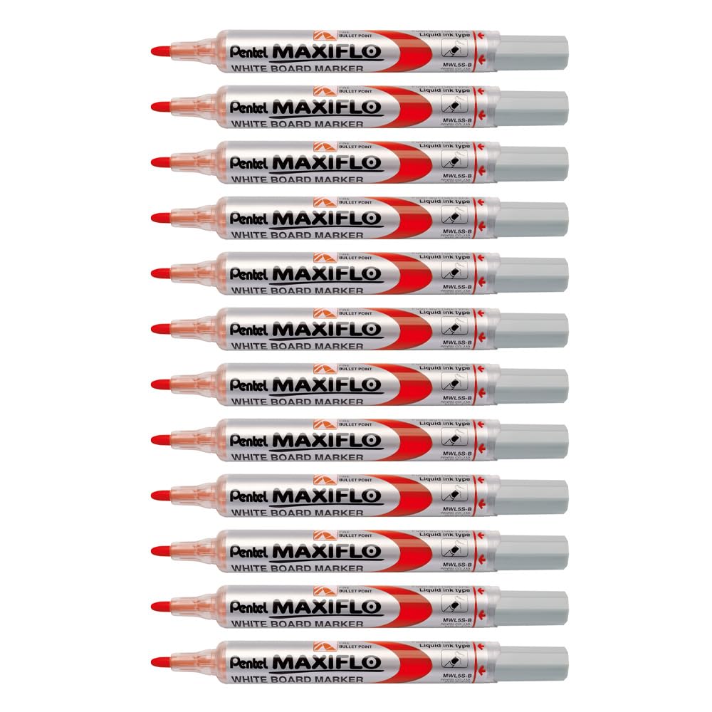 pentel-maxiflo-mwl5m-co-marqueur-tableau-blanc-pointe-ogive-lot-de-12-bleu image 5