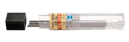 pentel-super-hi-polymer-c505-2h-mines-porte-mines-0-5-mm-lot-de-12-tuis-de-12-mi image 4
