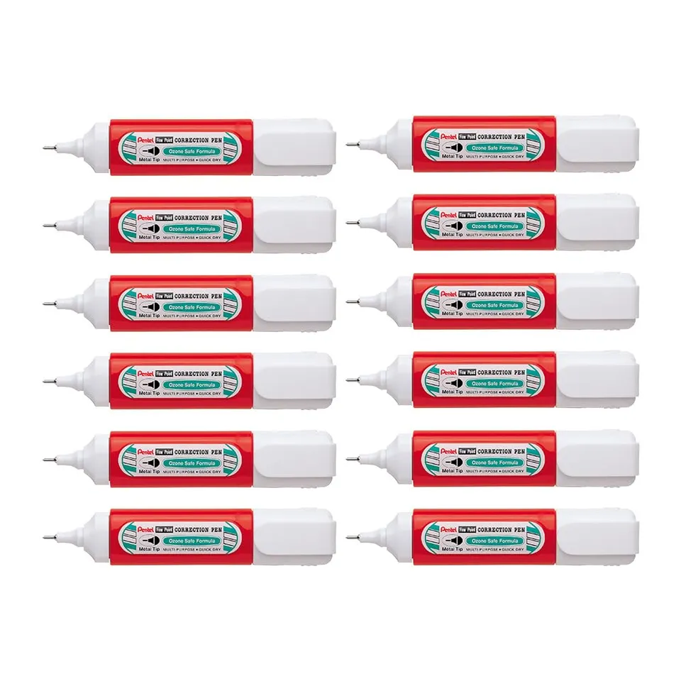 pentel-zlc31-wf-lot-de-12-correcteurs-liquides-12-ml-pointe-microfine image 1