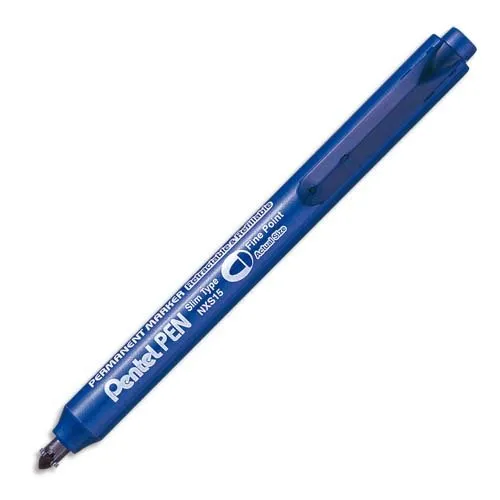 pentel-pen-nxs15-co-marqueur-permanent-r-tractable-pointe-conique-bleu-lot-de-12 image 1