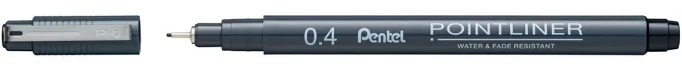 pentel-arts-pointliner-s20p-feutre-technique-pointe-calligraphie-2-mm-noir-lot-d image 1