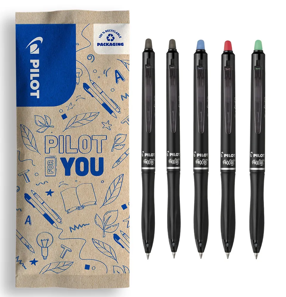 pilot-frixion-ball-plus-stylos-rollers-effa-ables-4-couleurs-pointe-moyenne-0-7- image 1