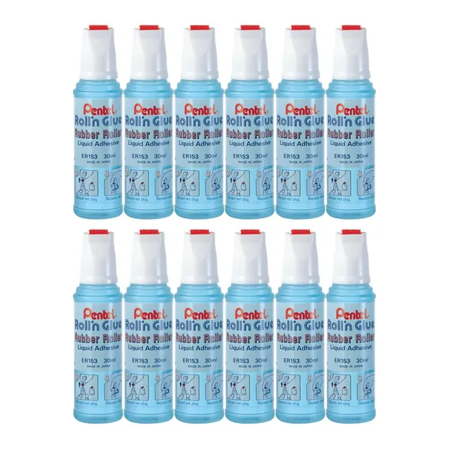 pentel-er153-s-roll-n-glue-lot-de-12-colles-liquides-transparentes-et-inodores-3 image 1