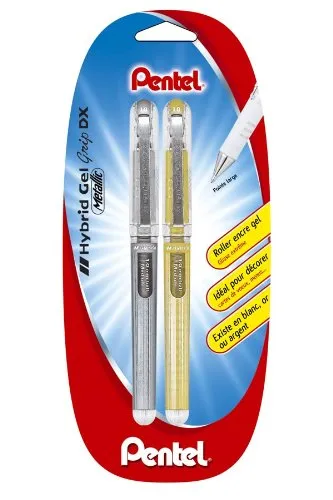 pentel-hybrid-k230-roller-gel-m-tallis-1-0-mm-or-et-argent-lot-de-2 image 1
