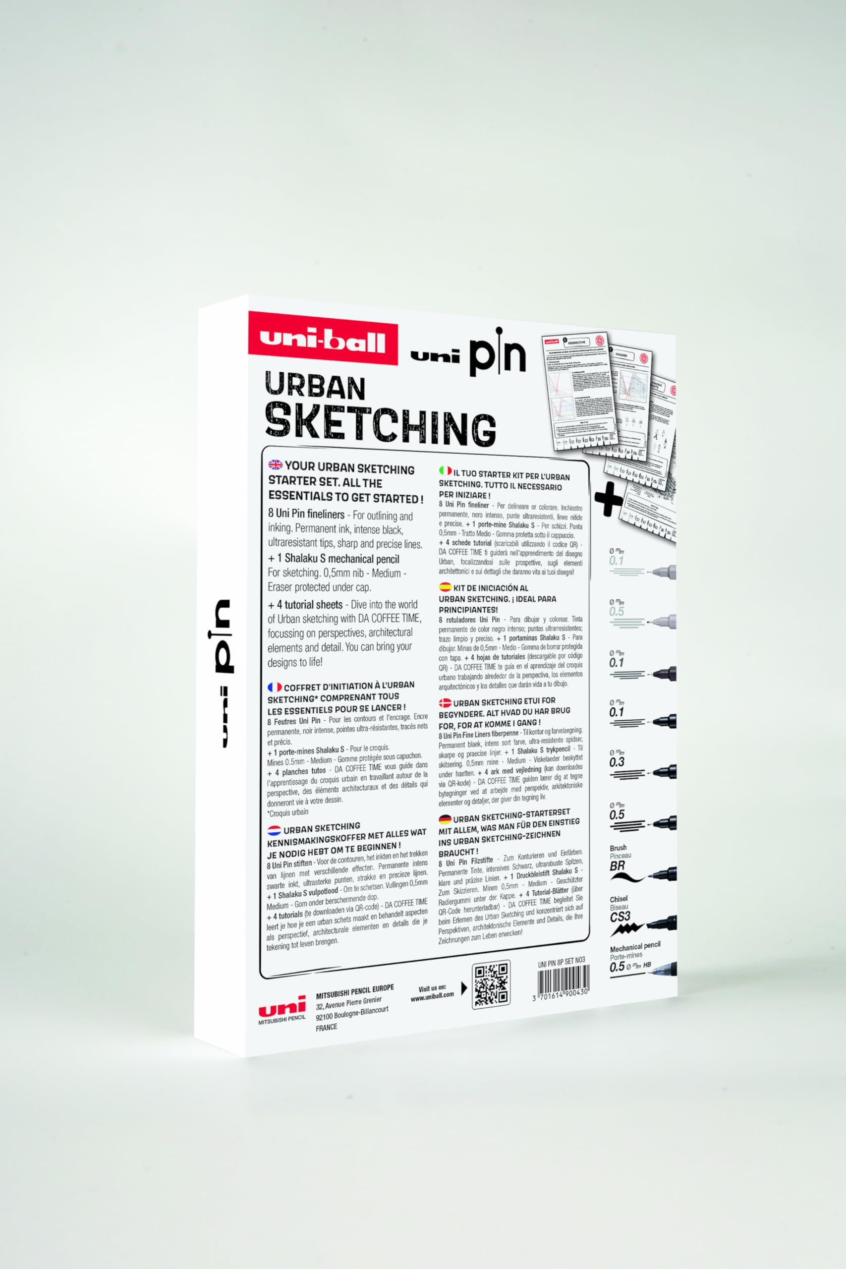 uni-ball-pin-urban-sketching-coffret-8-feutres-calibr-s-1-porte-mines-shalaku-s- image 8