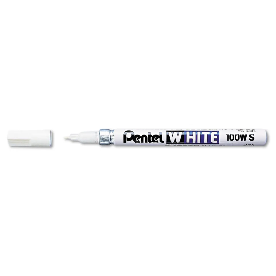 pentel-100-ws-white-marqueur-peinture-blanc-ind-l-bile-pointe-conique-fine-1-3-m image 1