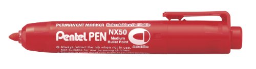 pentel-pen-lot-de-12-marqueurs-permanents-r-tractables-rouge image 4