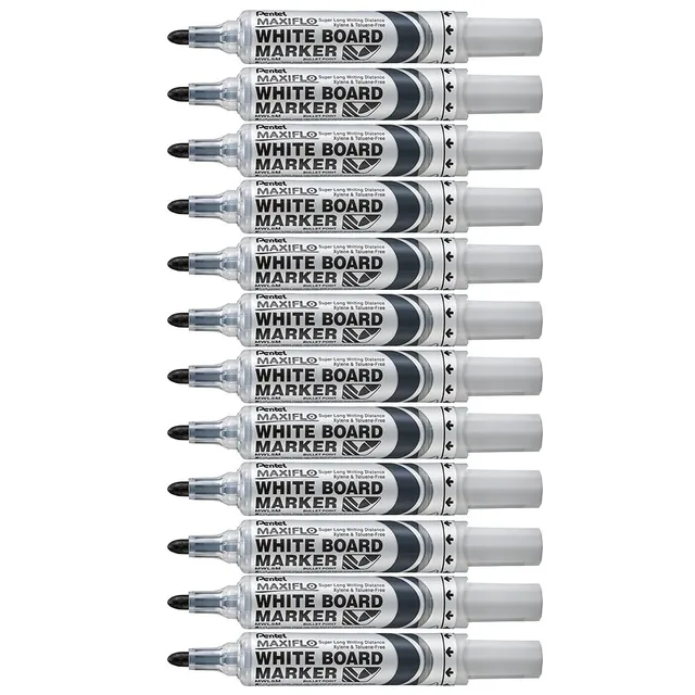 pentel-maxiflo-mwl5m-marqueur-tableau-blanc-violet-pointe-conique-large-6-mm-lot image 1