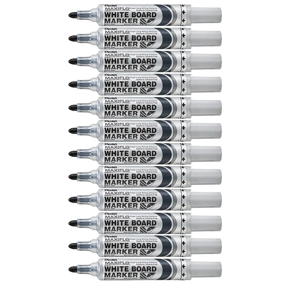 pentel-maxiflo-mwl5m-marqueur-tableau-blanc-violet-pointe-conique-large-6-mm-lot image 1