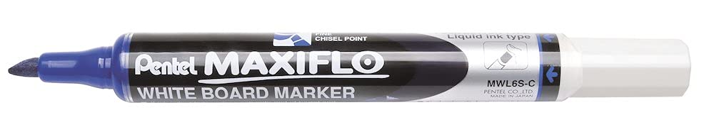 pentel-maxiflo-mwl6s-4-marqueur-tableau-blanc-pointe-biseaut-e-pochette-4-couleu image 4