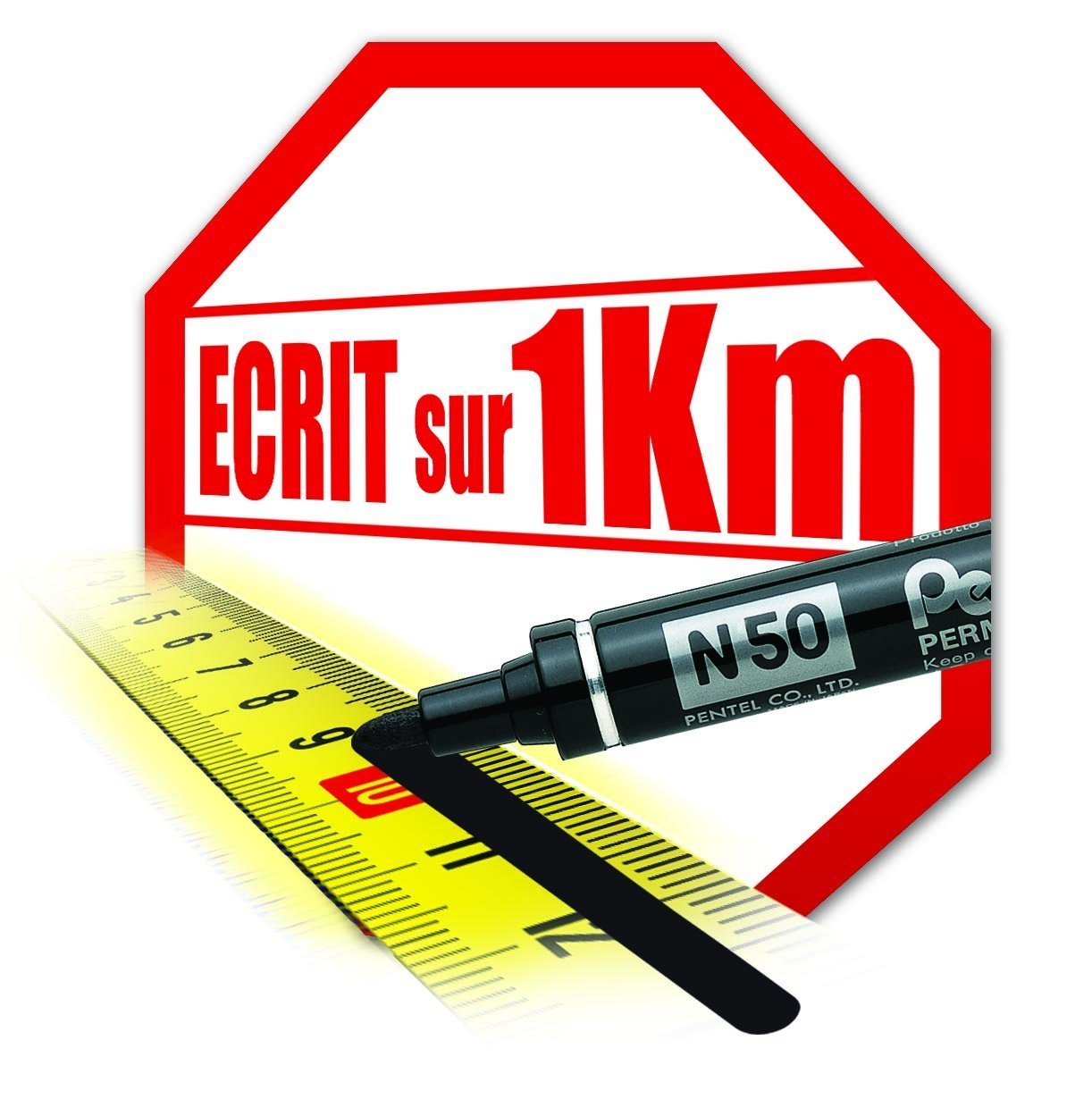 pentel-n50-marqueur-permanent-pointe-conique-bleu-lot-de-3 image 2