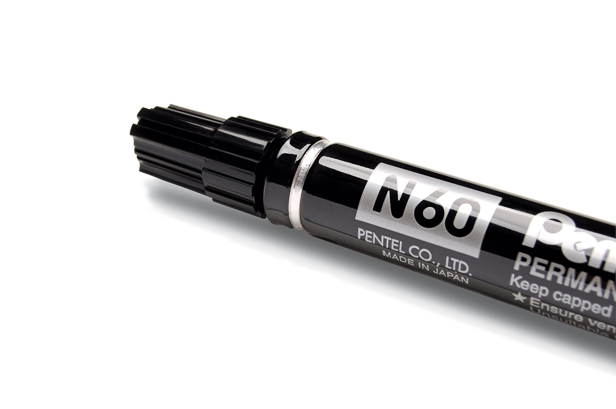 pentel-pen-n60-marqueur-permanent-lot-de-12-noir-pointe-biseaut-e-3-6-mm image 8