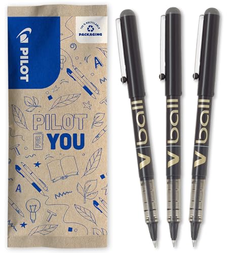 pilot-v-ball-07-lot-de-3-rollers-encre-liquide-noirs-pointe-conique-moyenne-0-5- image 7