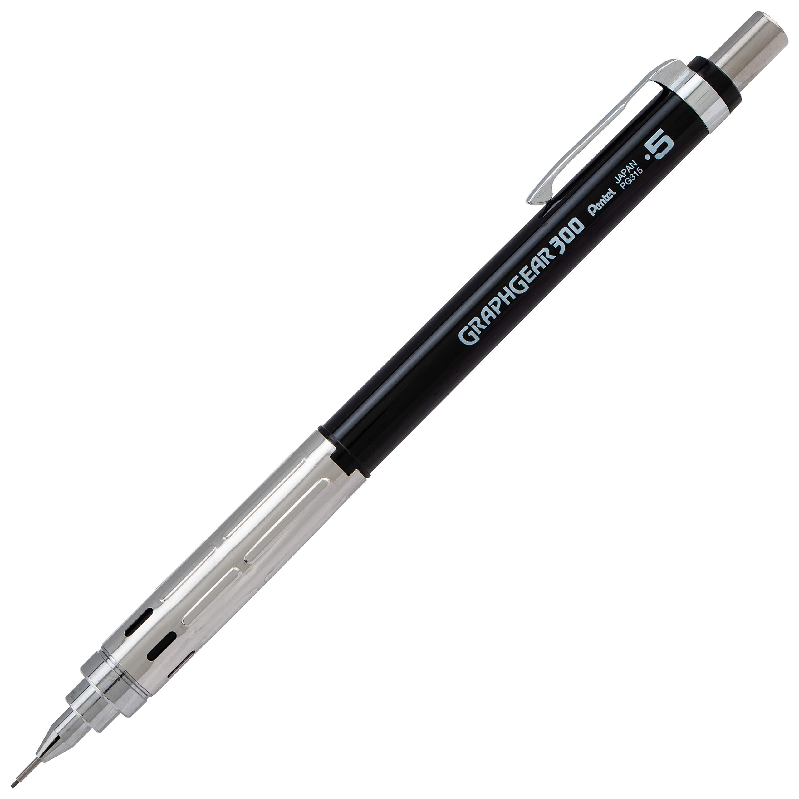pentel-graphgear-300-pg315-lot-de-12-porte-mines-techniques-0-5-mm-corps-noir image 1