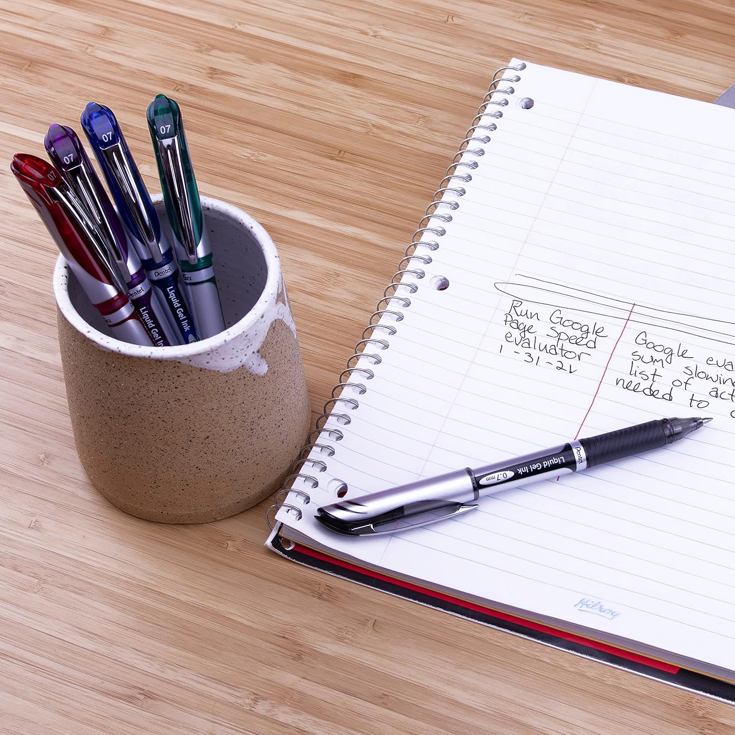 pentel-ball-r56-stylo-bille-0-6-mm-rouge-corps-vert-rechargeable image 8