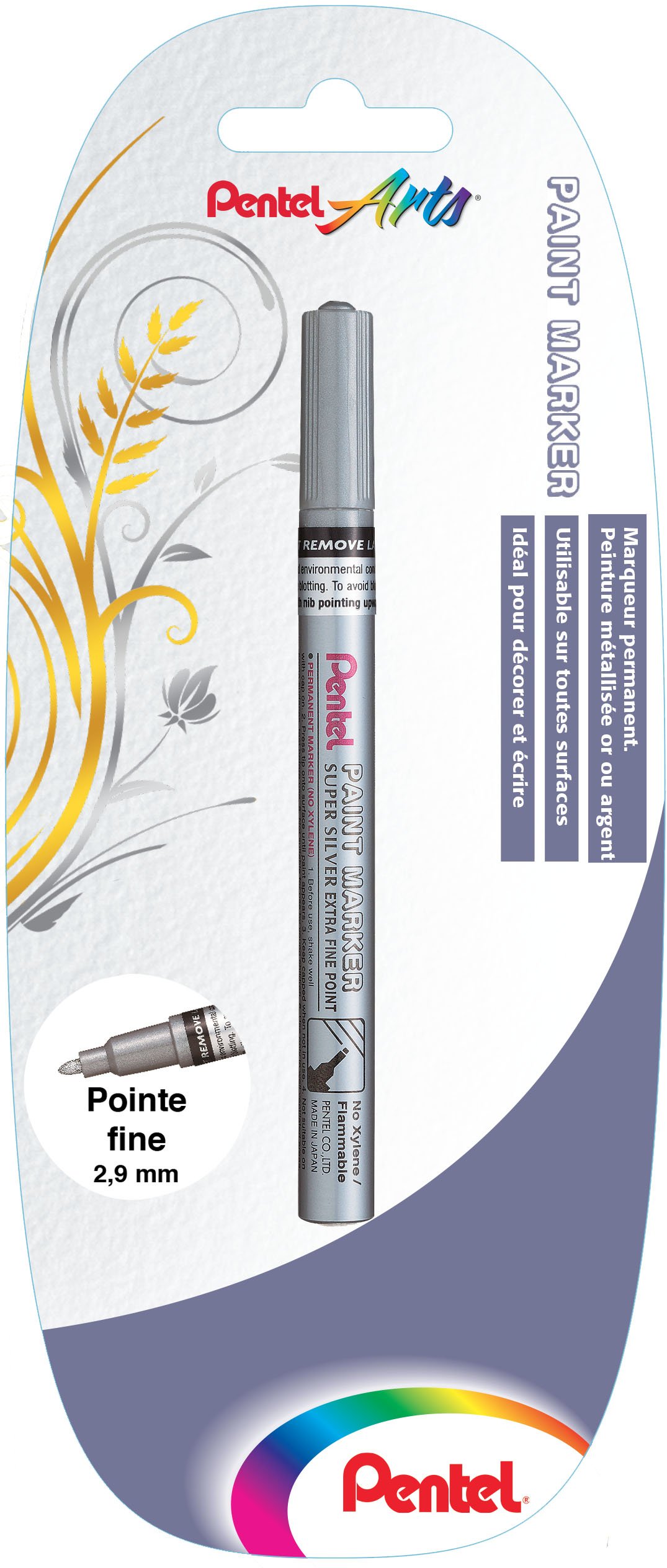 pentel-arts-paint-marker-msp10-lot-de-12-marqueurs-peinture-permanents-pointe-fi image 8