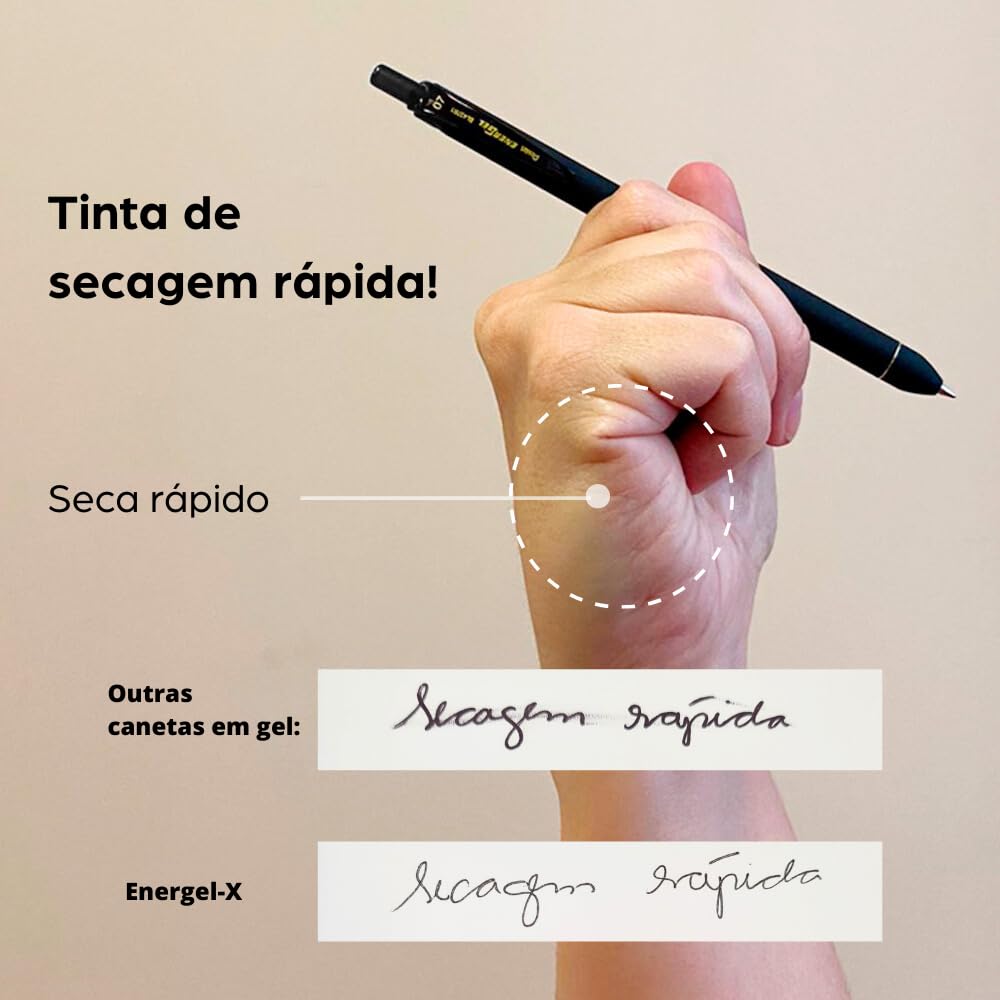 pentel-energel-stylo-roller-r-tractable-0-7-mm-marron-corps-noir-mat image 3