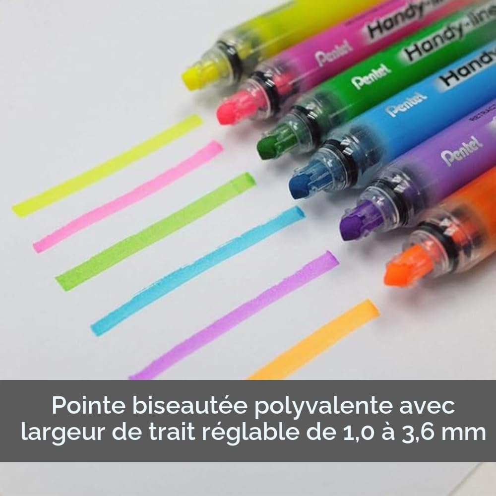pentel-handy-line-s-surligneur-r-tractable-rechargeable-jaune image 3