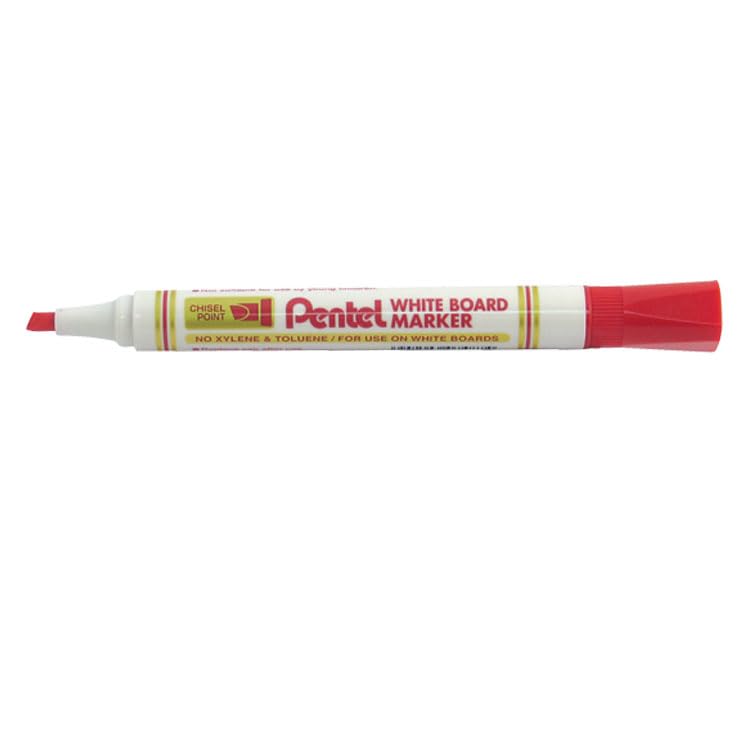 pentel-mw86-b-lot-de-12-marqueurs-tableau-blanc-pointe-biseaut-e-rouge image 7